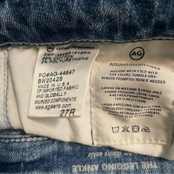 Ag Adriano Goldschmied the legging ankle blue skinny jeans 27 - Picture 3 of 6